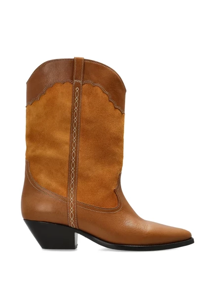 Женские ковбойские сапоги Isabel Marant из кожи, каштановые