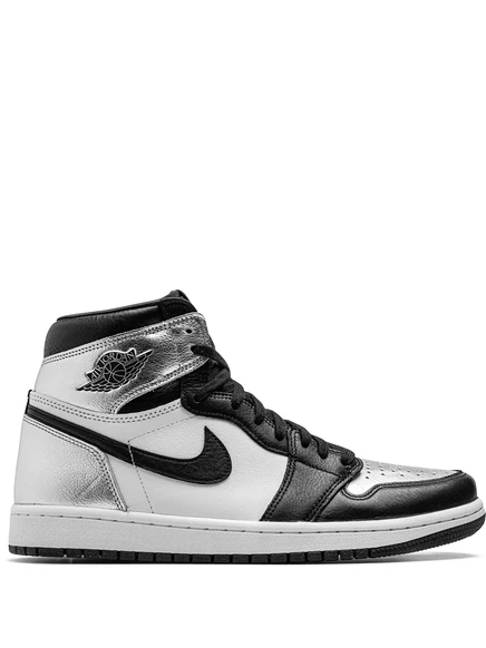 Женские кроссовки Jordan Air 1 Silver Toe, черно-белые