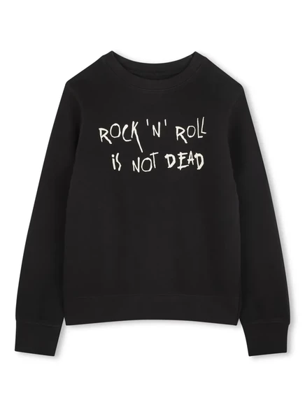 Толстовка с принтом Zadig & Voltaire Kids со слоганом black