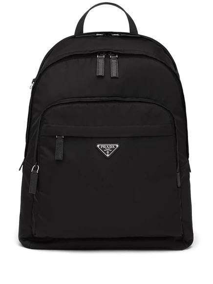 Рюкзак Prada Re-Nylon с логотипом и табличкой black