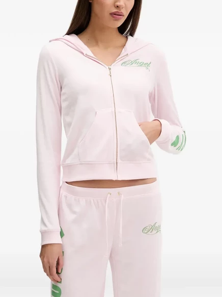 Женская толстовка Juicy Couture на молнии, светло-розовая