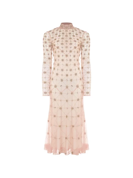 Женское миди-платье Temperley London с кристаллами, розовое