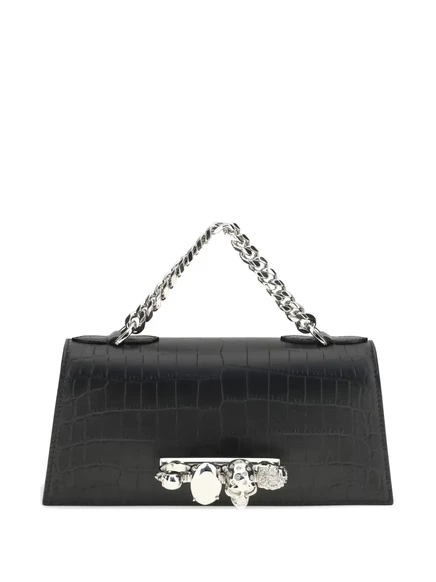 Мини-сумка через плечо от Alexander McQueen, украшенная драгоценными камнями