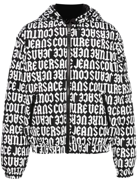 Двухсторонняя пуховая куртка от Versace Jeans Couture с капюшоном black