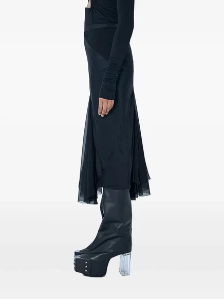 Женская юбка Rick Owens DBL миди асимметричная, черная