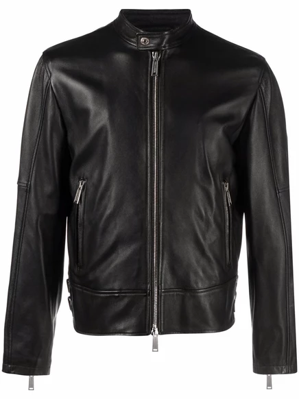 Мужская байкерская куртка DSQUARED2 из овчины, черная