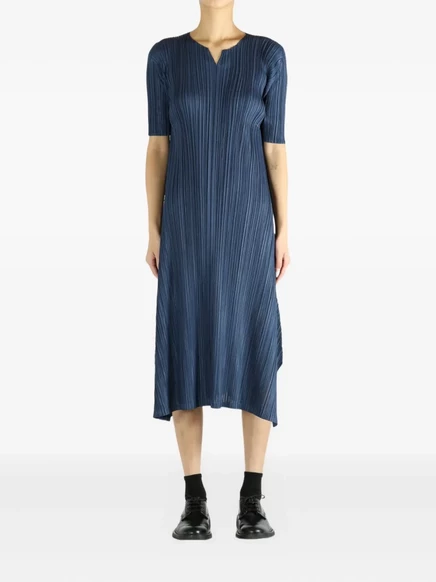 Женское плиссированное платье Pleats Please Issey Miyake, синее