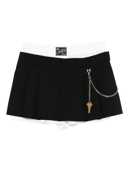Плиссированные шорты с ключевыми деталями от Alexander Wang  black