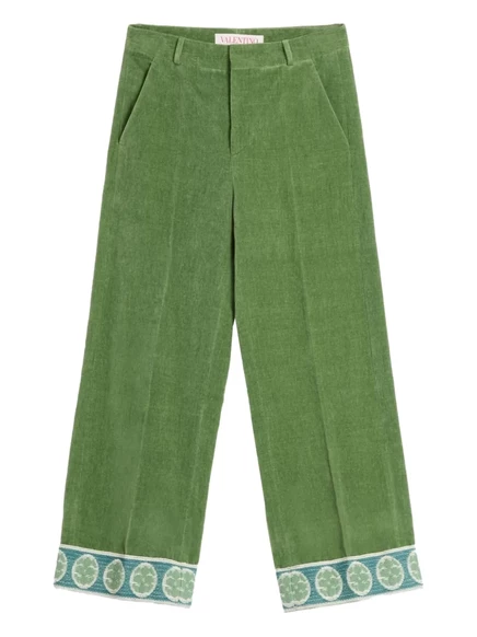 Мужские брюки Valentino Garavani велюровые, зеленые