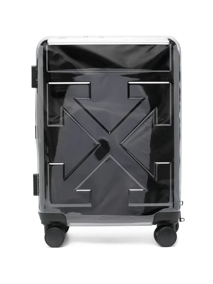 Чемодан Off-White прозрачный с рисунком стрел, белый