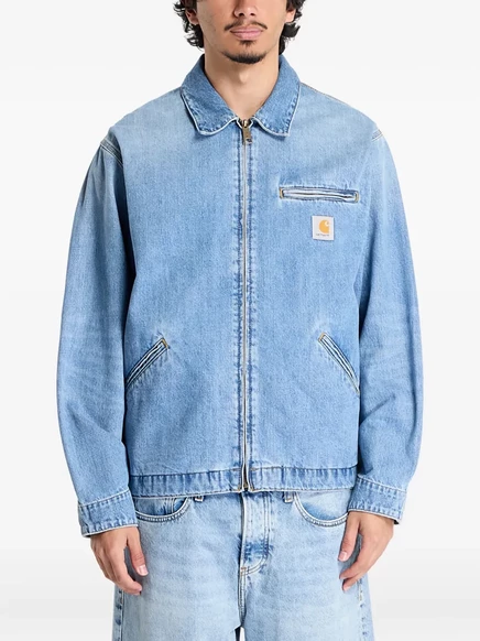 Мужская джинсовая куртка Carhartt WIP на молнии, голубая