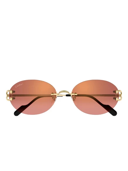 Очки Cartier Eyewear круглая оправа, золотистые