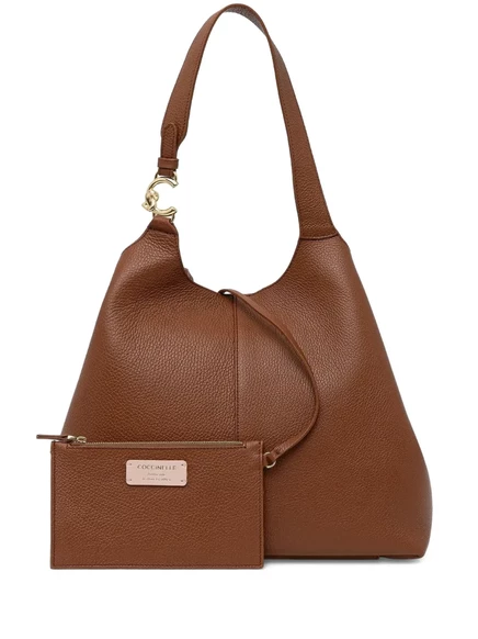 Кожаная сумка через плечо Coccinelle large C-Easy brown