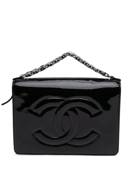 Патентованный клатч Mini CC 2012 от CHANEL, бывший в употреблении, с сумочкой на цепочке black