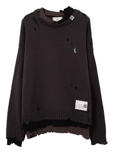Потертый многослойный свитер Maison MIHARA YASUHIRO brown