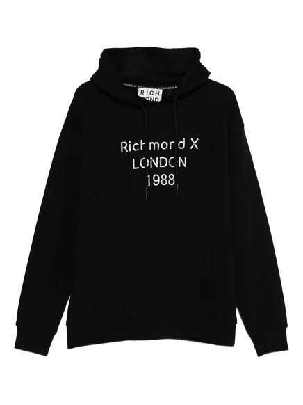 Мужское худи John Richmond London 1988 с капюшоном, черное