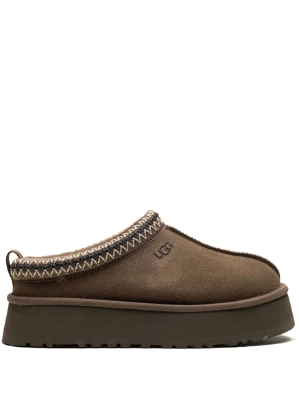 Женские тапочки UGG Tasman замшевые на платформе, коричневые