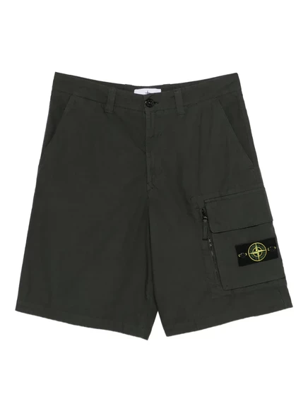 Мужские карго-шорты Stone Island с нашивкой-логотипом, зеленые