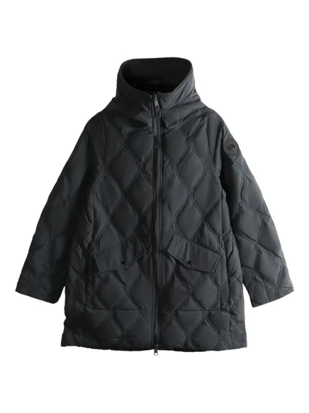 Стеганое пальто с капюшоном из канадского гуся black