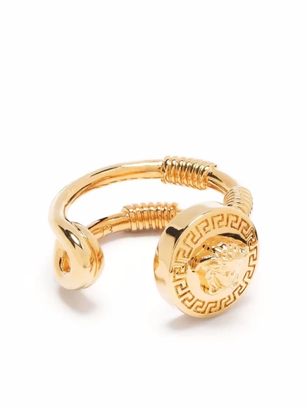 Кольцо Versace Safety‑Pin открытое, золотистое