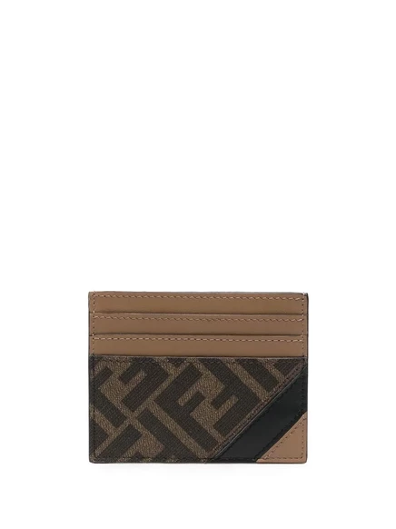 Картхолдер Fendi с принтом логотипа, коричневый
