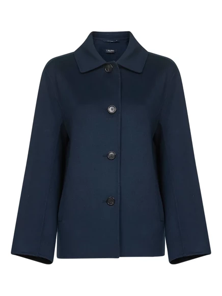 Пиджак-рубашка Max Mara с воротником-стойкой на четырех пуговицах blue