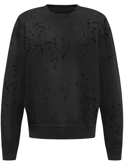 Хлопковая толстовка с вышитым логотипом AMIRI  black
