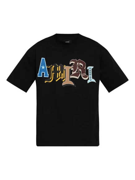 Мужская футболка Amiri с аппликацией логотипа, черная