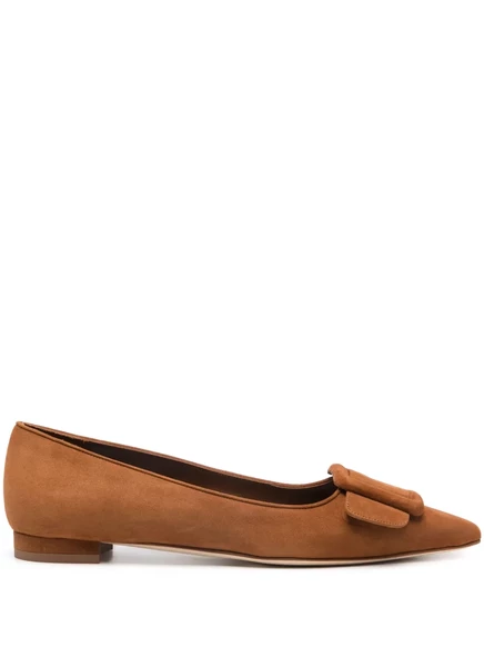 Плоские туфли-лодочки Manolo Blahnik Maysale brown