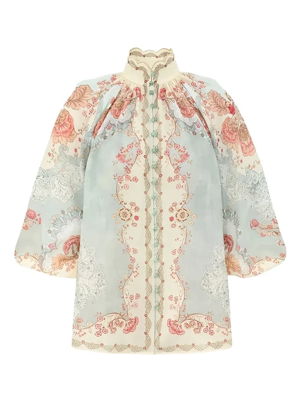 Женская блузка Zimmermann Daylight, пышные рукава, мятная