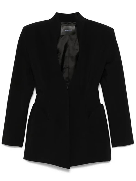 Женский блейзер Mugler, приталенный, черный