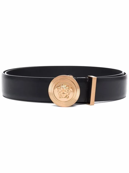 Мужской ремень Versace Medusa Biggie из кожи, черный