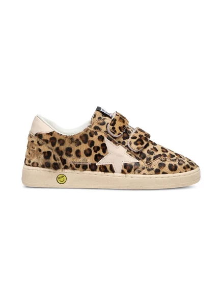 Детские кроссовки Golden Goose Kids Ball Star леопард, коричневые
