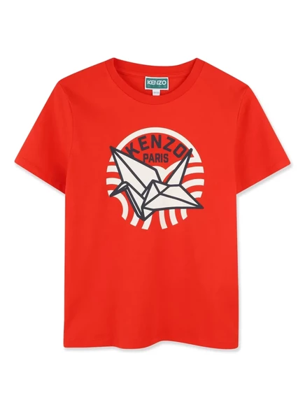 Футболка с логотипом Kenzo Kids red