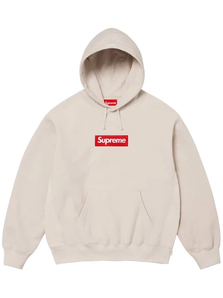 Унисекс худи Supreme Box Logo, светло-бежевое