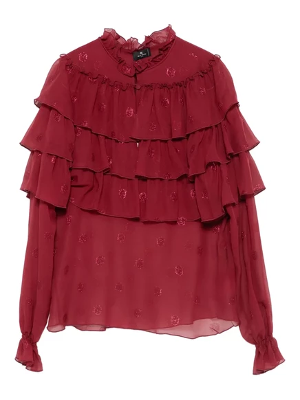 Женская блузка Etro с рюшами, красная
