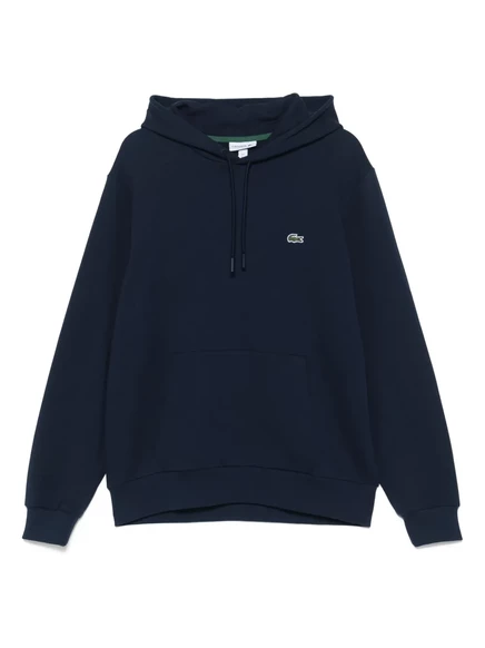 Мужское худи Lacoste с вышитым логотипом, темно-синее