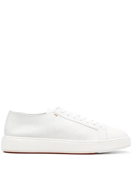 Серые кроссовки Santoni на шнуровке grey