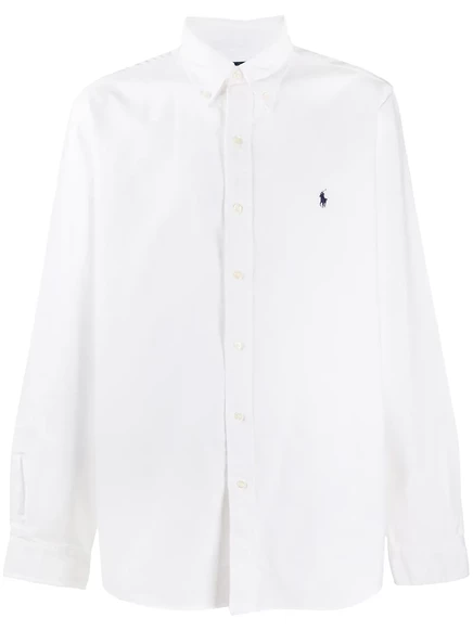 Мужская хлопковая рубашка Polo Ralph Lauren, белая