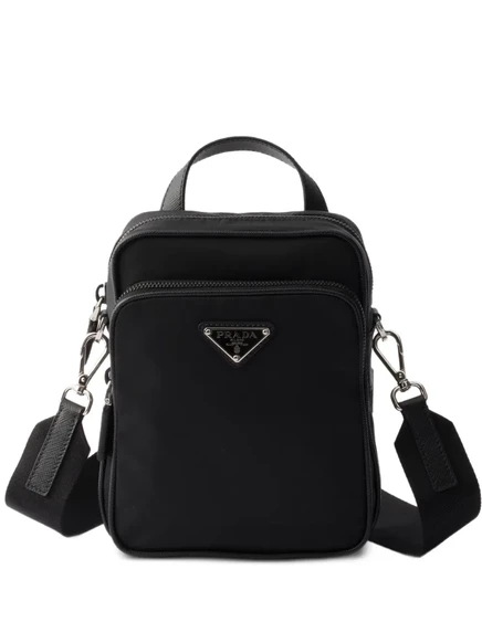 Сумка через плечо Prada из Re-Nylon и кожи, черная