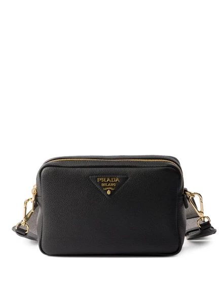 Маленькая кожаная сумка через плечо от Prada black