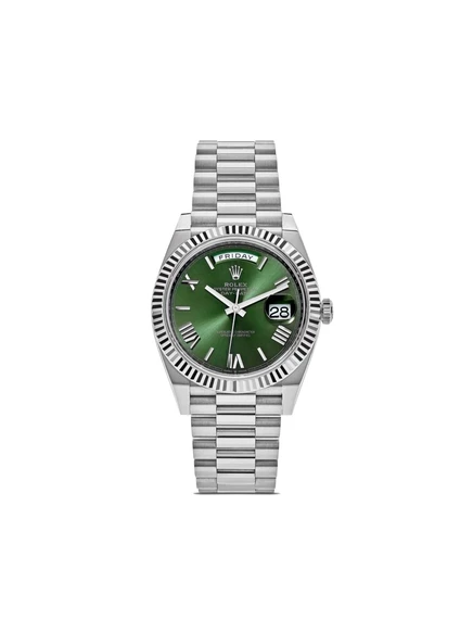 Часы Rolex Day-Date 40 мм белое золото, оливково-зеленые