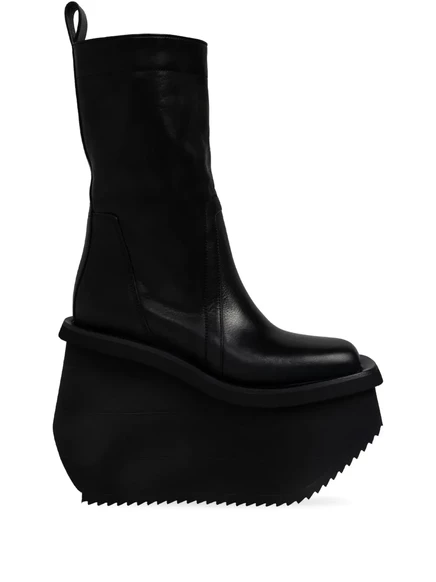 Кожаные ботинки Rick Owens на платформе 140 мм black
