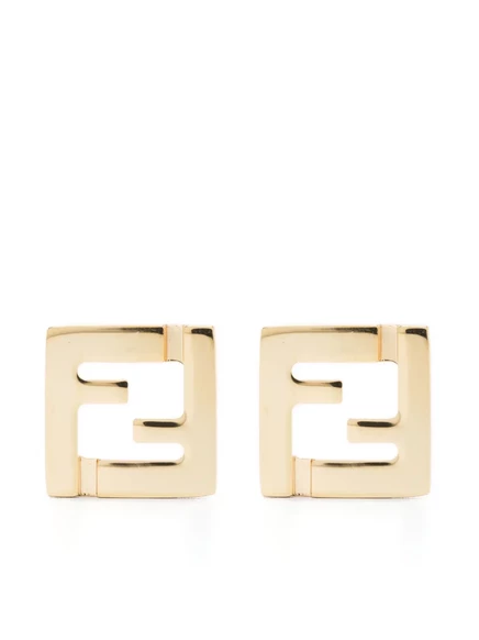 Женские серьги-гвоздики Fendi FF, золотистые