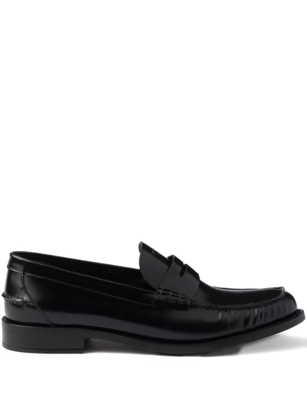 Мокасины Prada с ремешком из матовой кожи толщиной 20 мм black