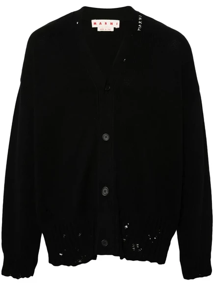 Мужской кардиган Marni V-neck из хлопка, черный