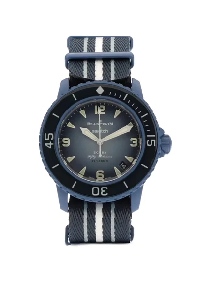Мужские часы Blancpain x Swatch Scuba Fifty Fathoms, синие