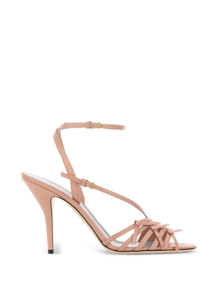 Женские босоножки Valentino Garavani Nodine кожаные, розовые
