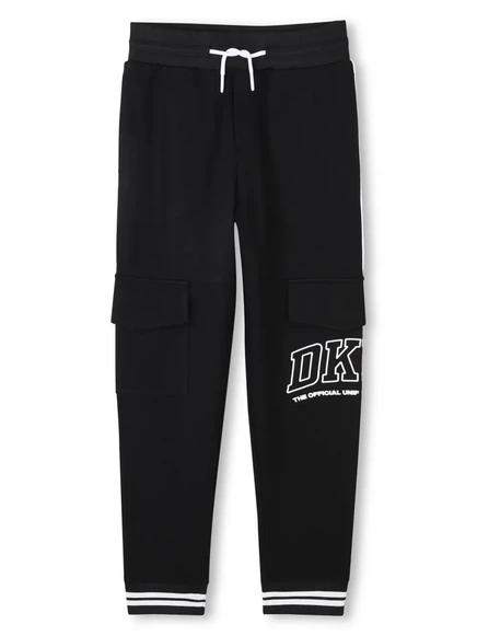 Спортивные брюки с логотипом Dkny Kids и аппликацией black