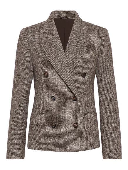 Двубортный блейзер Brunello Cucinelli brown